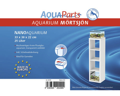 AquaParts Nano Aquarium "Mörtsjön" 38 x 33 x 22 cm 25l inkl. Schiebeabdeckung von AquaParts