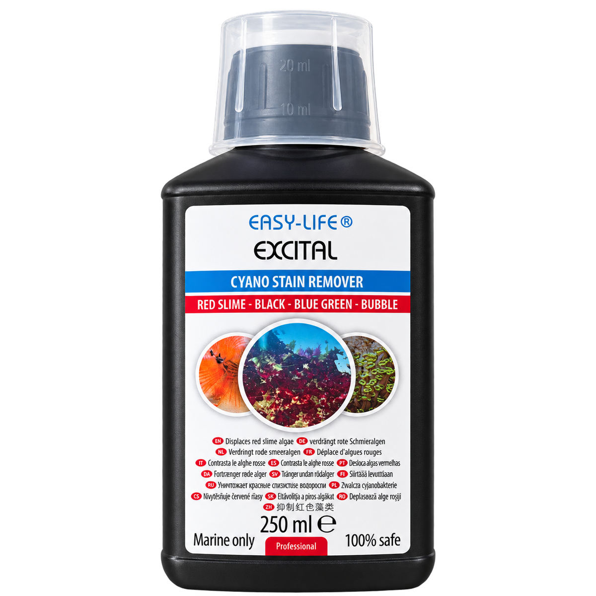 Easy-Life Excital 250 ml – Cyano-Entferner für Meerwasser, freigestellte Flasche