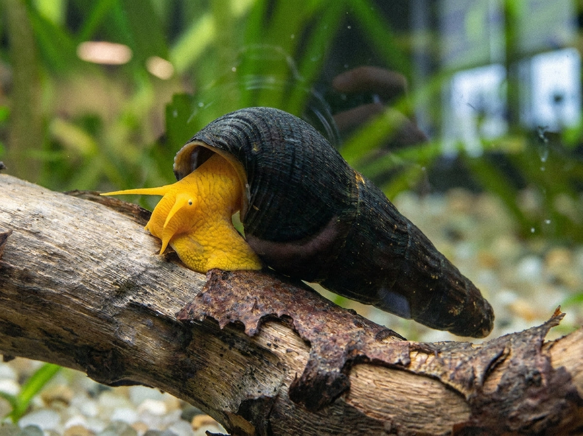 Orangene Felsenschnecke (Tylomelania sp.) von Finn & Reef