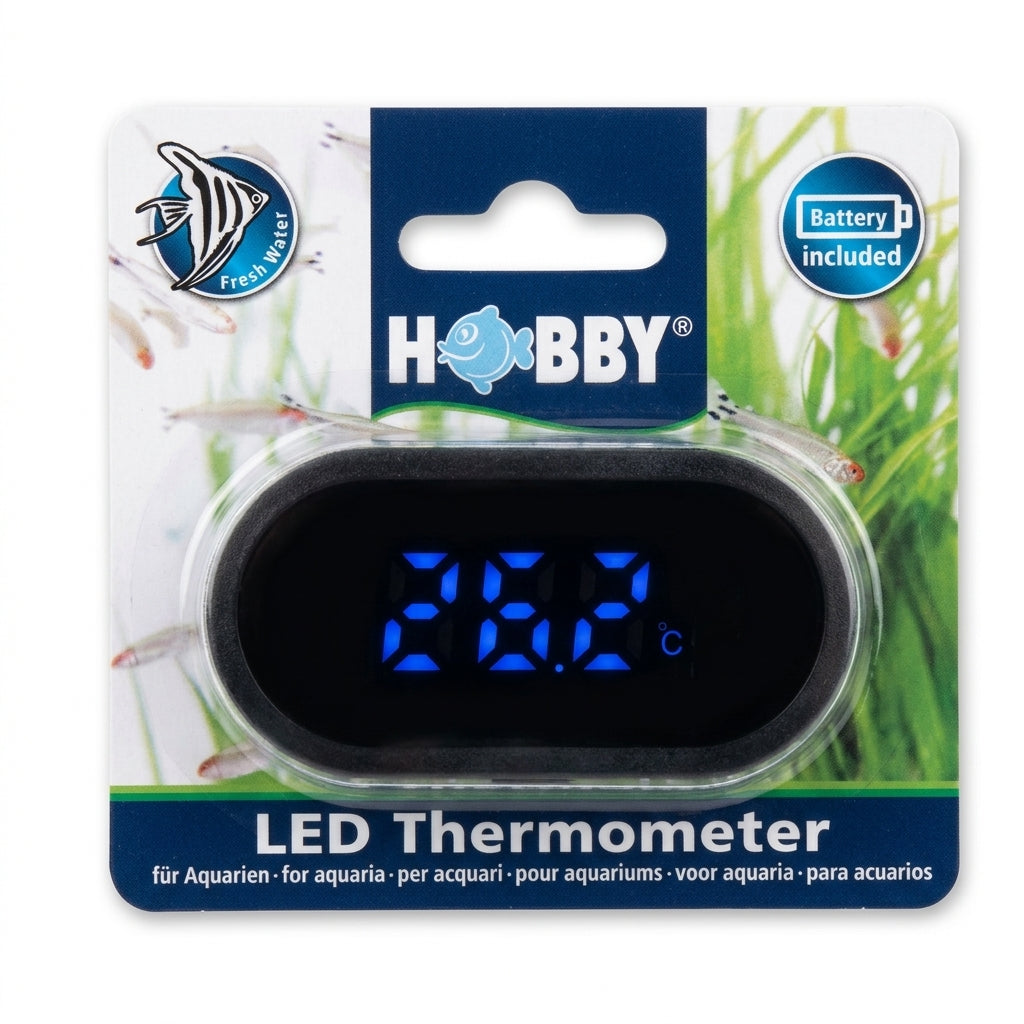 Hobby LED Thermometer Aqua – Digitales Aquarien Thermometer zur präzisen Temperaturkontrolle - corrected white background product image