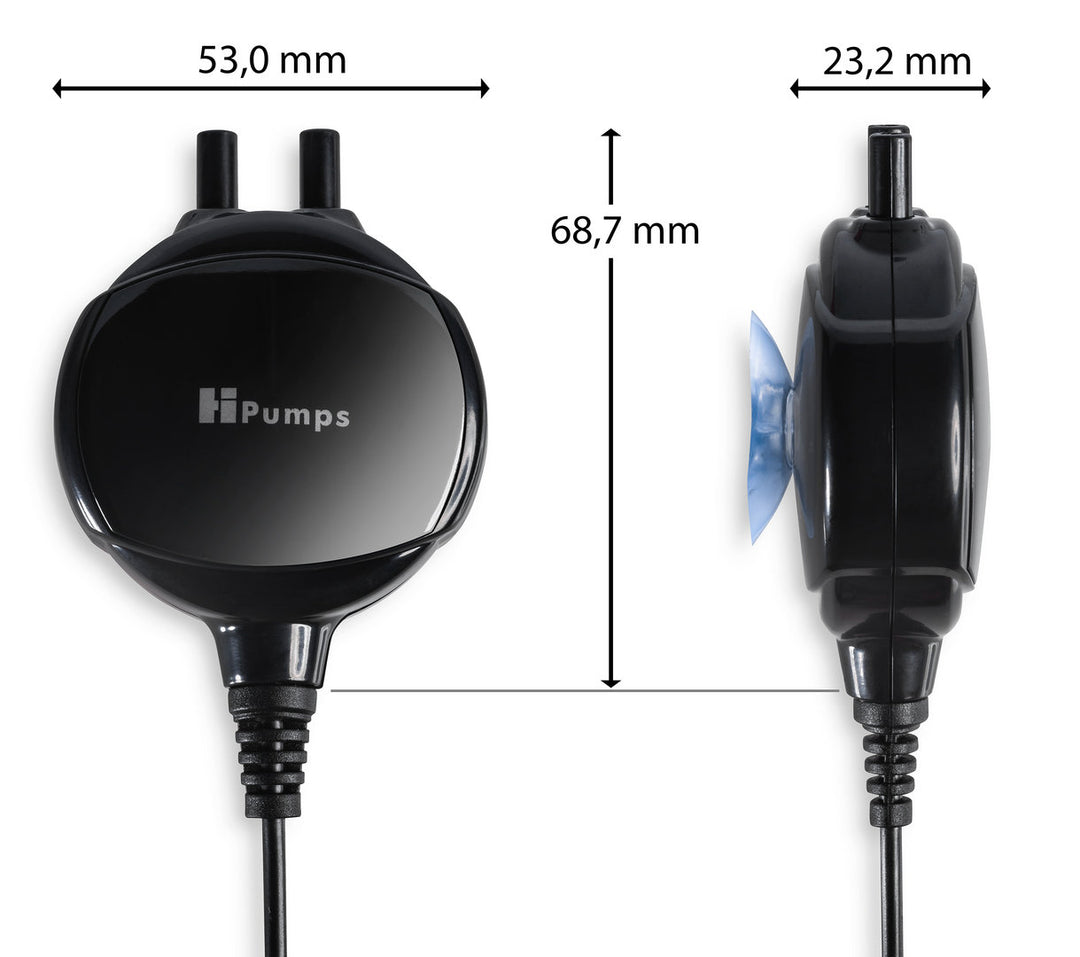 Hpumps Nano Piezo Luftpumpe Zweikanal - schwarz von HPumps