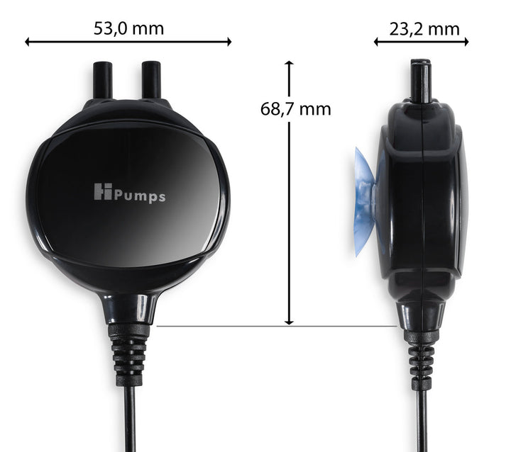 Hpumps Nano Piezo Luftpumpe Zweikanal - schwarz von HPumps