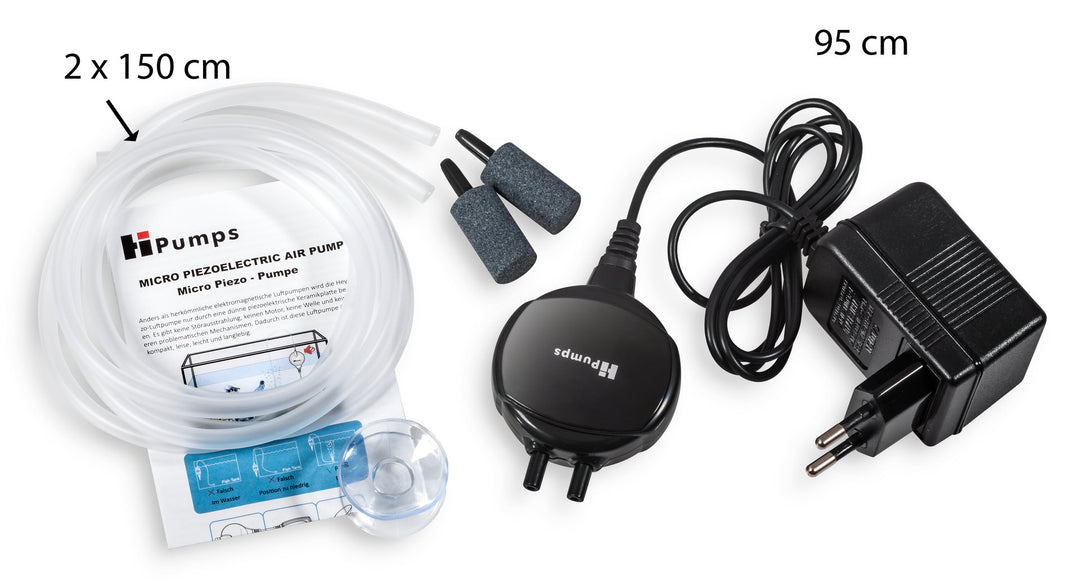Hpumps Nano Piezo Luftpumpe Zweikanal - schwarz von HPumps