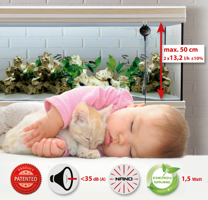 Hpumps Nano Piezo Luftpumpe Zweikanal - schwarz von HPumps