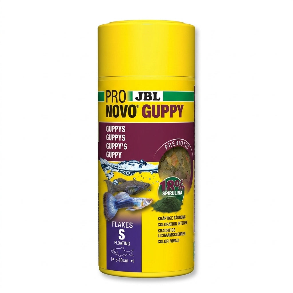 JBL PRONOVO GUPPY FLAKES S Hauptfutter-Flocken für Guppys & andere Lebendgebären von JBL