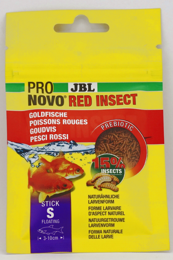 JBL PRONOVO RED INSECT STICK S Hauptfutter-Sticks mit Insekten für Goldfische von 3-10 cm