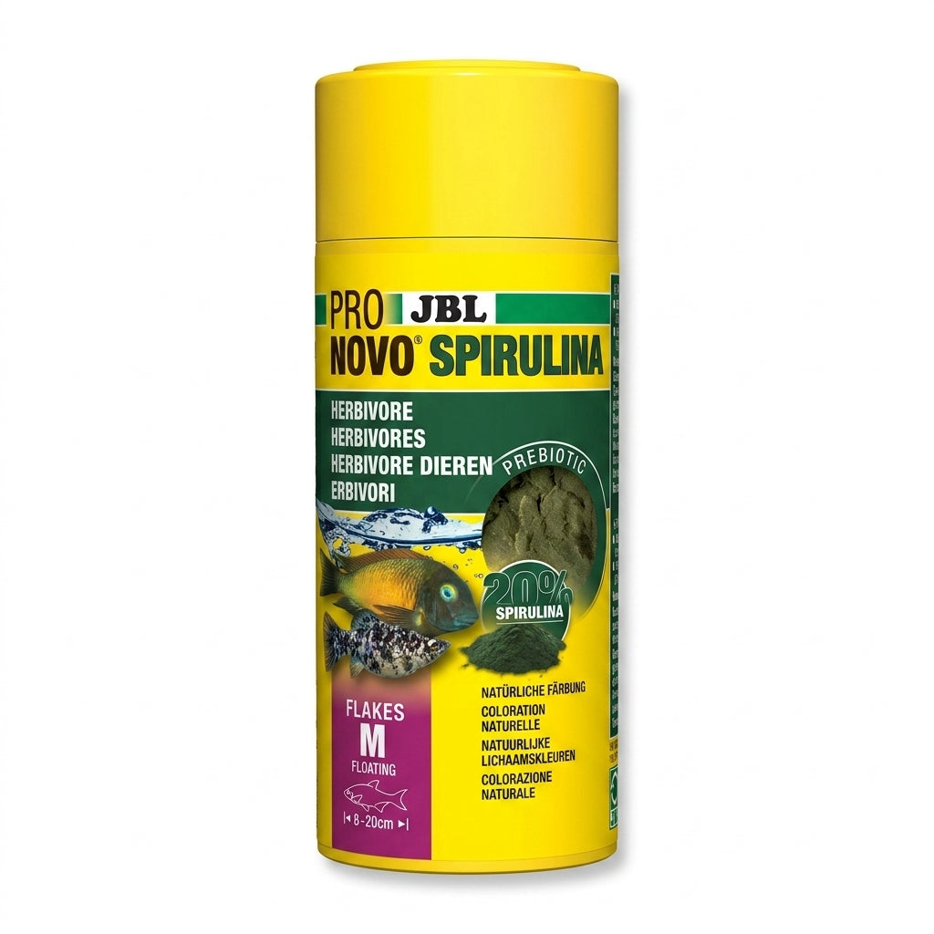 JBL PRONOVO SPIRULINA FLAKES M Spirulina-Grünfutterflocken für alle Aquariumfische von 8-20 cm von JBL