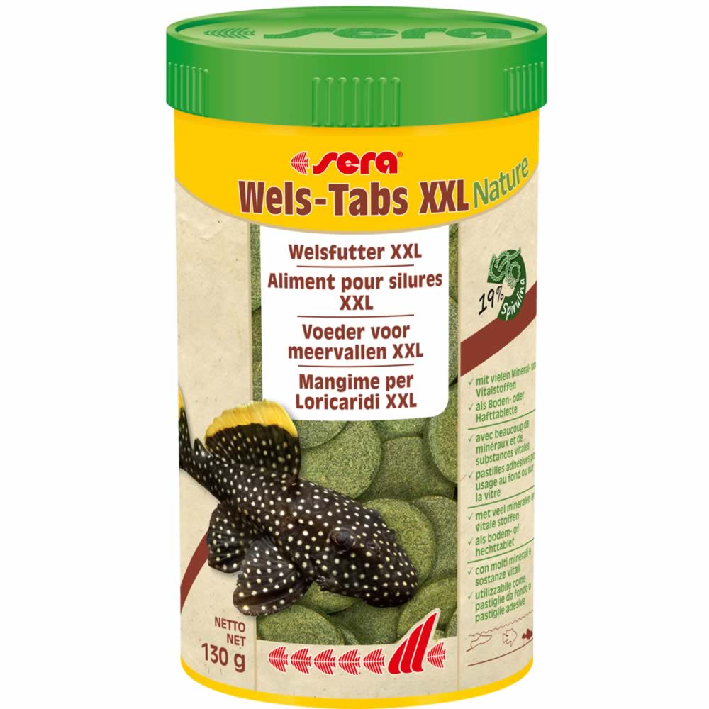 sera Wels-Tabs XXL Nature 130g – Premium Hauptfutter für Welse & Bodenfische von Sera
