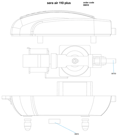 sera air 110 plus Luftpumpe Membranpumpe