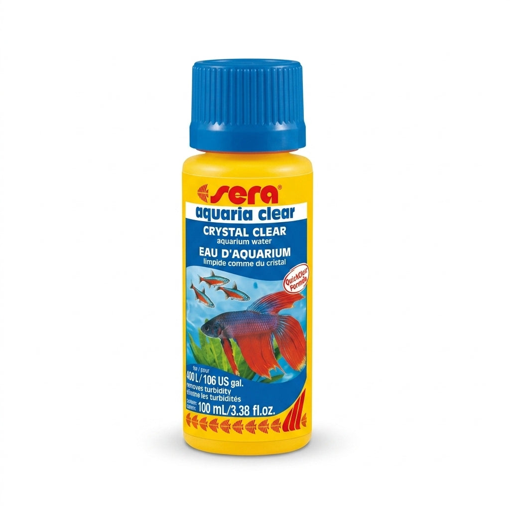 sera Aquaria Clear 100ml – Effektiver Wasserklärer für Kristallklares Süßwasser-Aquarium - KI verbessertes Produktbild