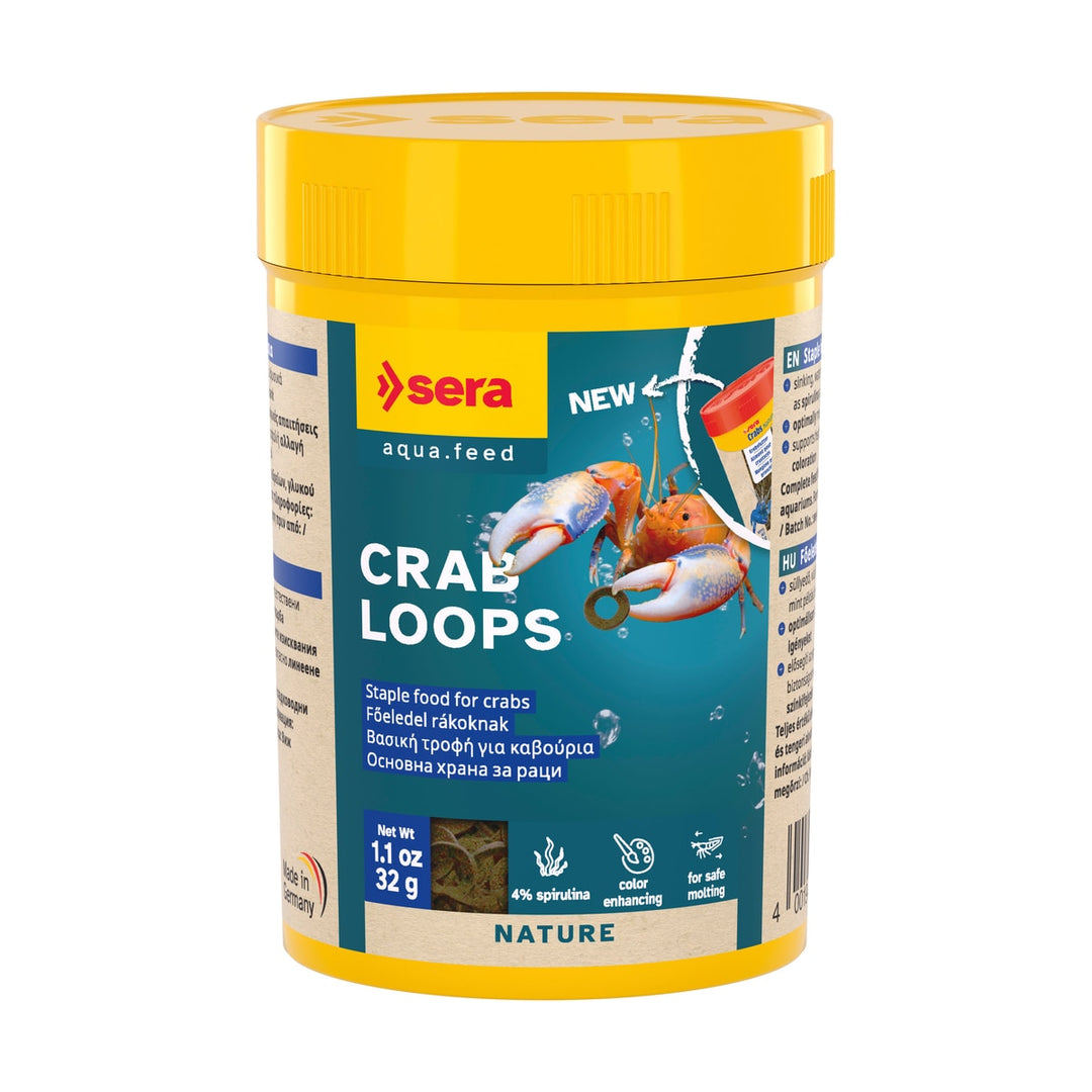 sera Crab Loops Nature 100 ml (32g) – Alleinfutter für Krebse &amp; Garnelen - square product image - sera-crab-loops-nature-100-square-01.jpeg