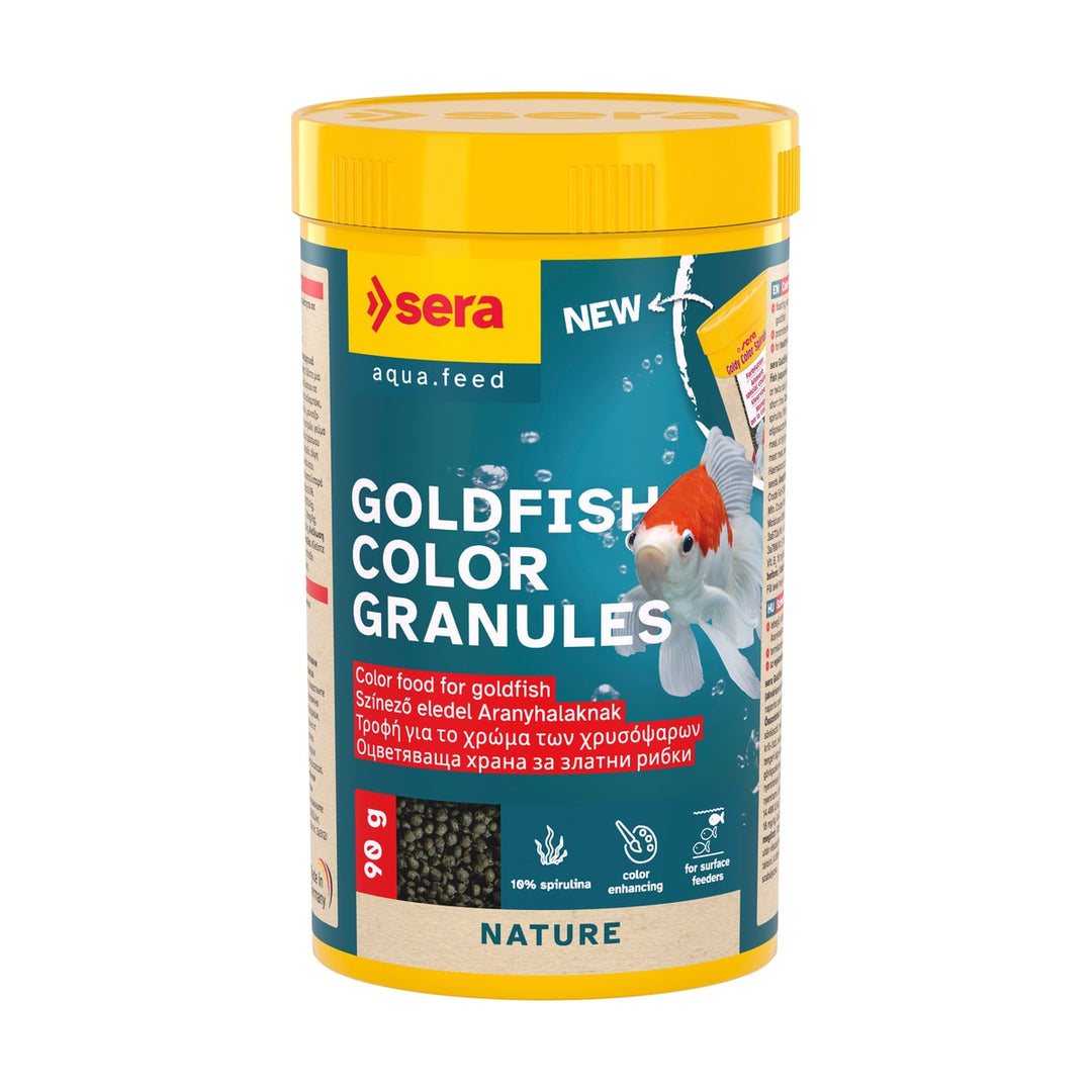 Sera Goldfish Color Granules – Farbkräftigendes Alleinfutter für Goldfische, 250ml (90g) - square product image - sera-goldfish-color-granuls-250-square-01.jpeg