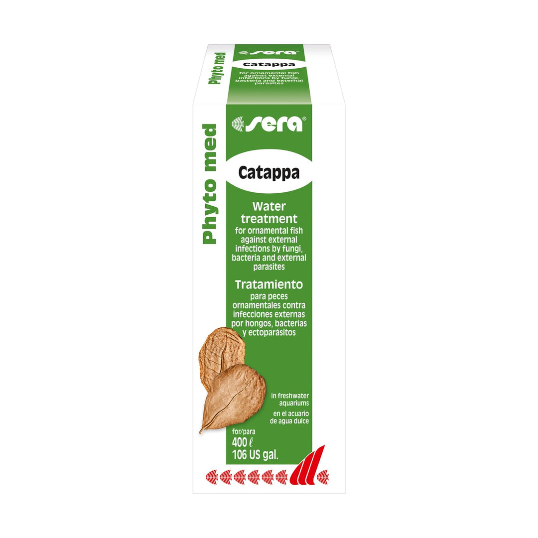 sera Phyto med Catappa Extrakt – 50ml Hochkonzentrierte Wasserpflege für 400L Aquarienwasser gegen Pilze, Bakterien &amp; Parasiten - square product image - sera-phyto-med-catappa-extrakt-square-01.jpeg