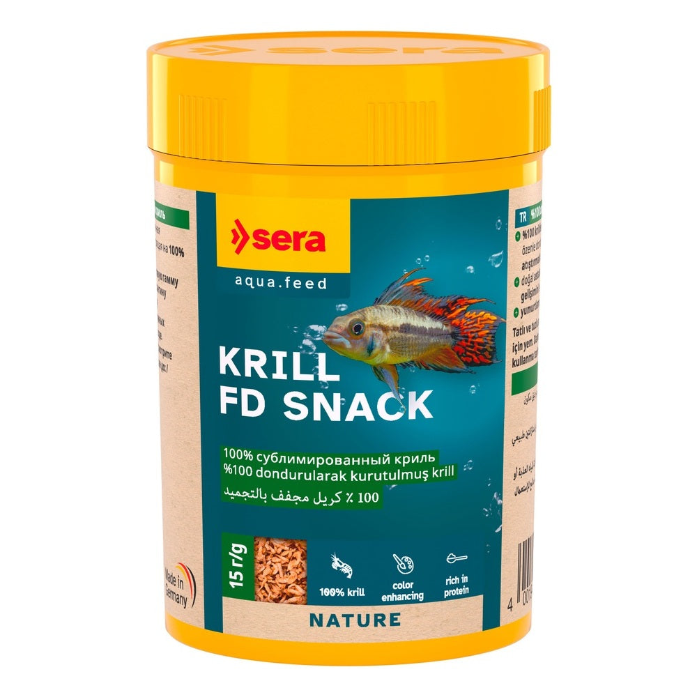 sera FD Krill Nature Snack 100 ml – Gefriergetrocknetes Premium Krill-Futter für Zierfische - Hauptbild - sera-sera-fd-krill-snack-100-ml-01-hauptbild.jpg