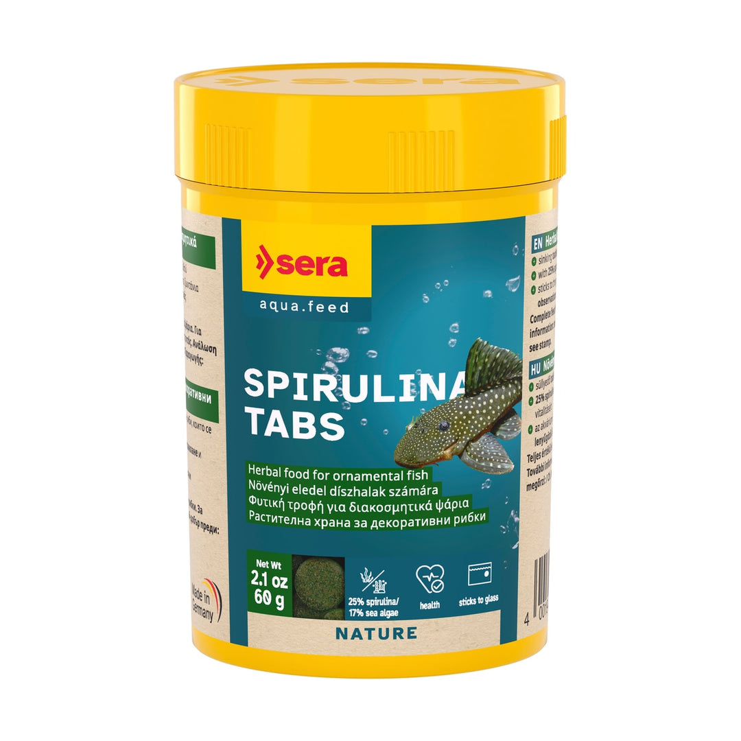 sera Spirulina Tabs Nature – Premium Pflanzenfutter für Herbivore Fische &amp; Wirbellose – 24 Hafttabletten (15g) - Hauptbild - sera-sera-spirulina-tabs-nature-pflanzenfutter-24-tabs-15-g-01-hauptbild.jpg