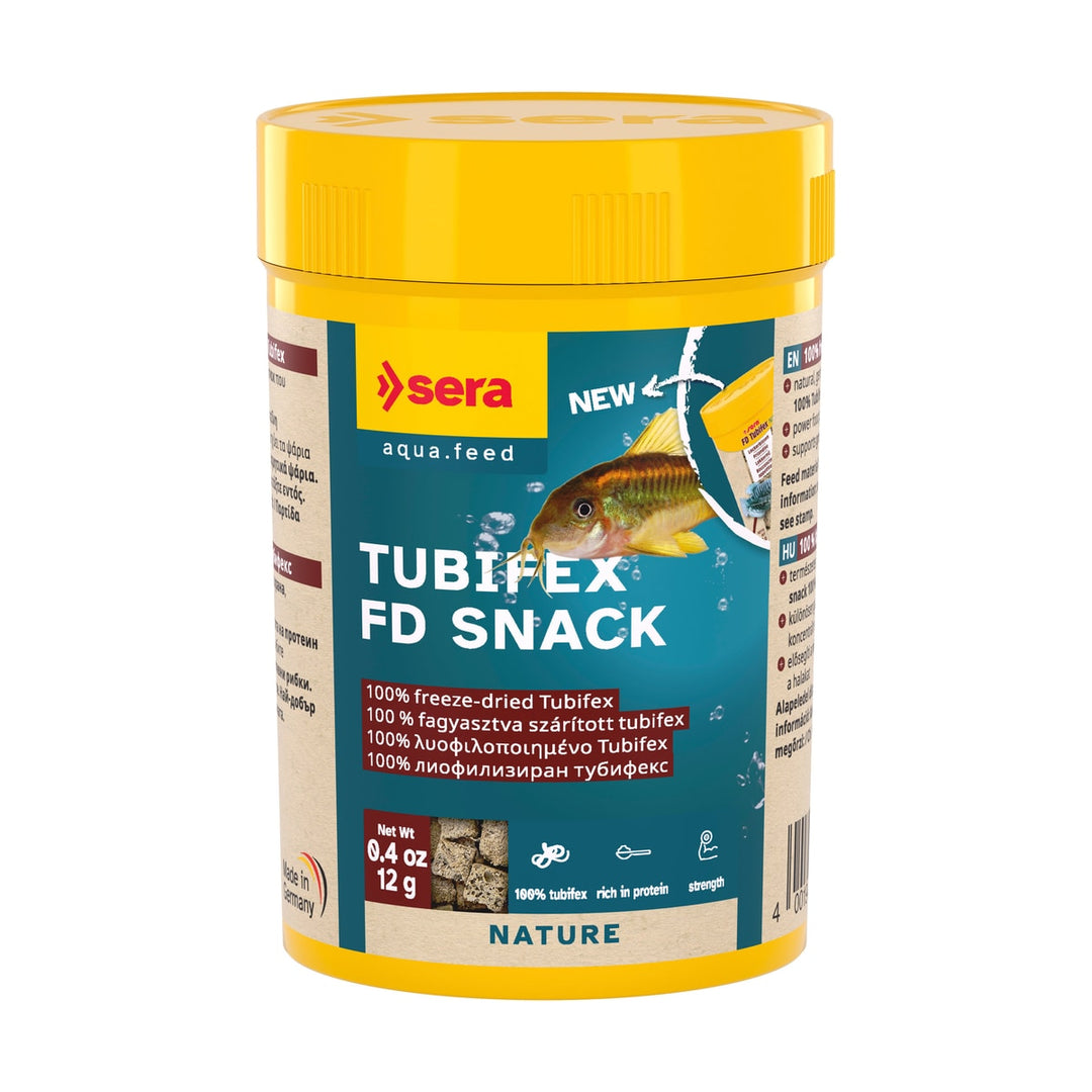 sera Tubifex FD Snack 100 ml (12 g) – Hochproteinreicher Natur-Snack für Zierfische - square product image - sera-sera-tubifex-fd-snack-square-01.jpeg
