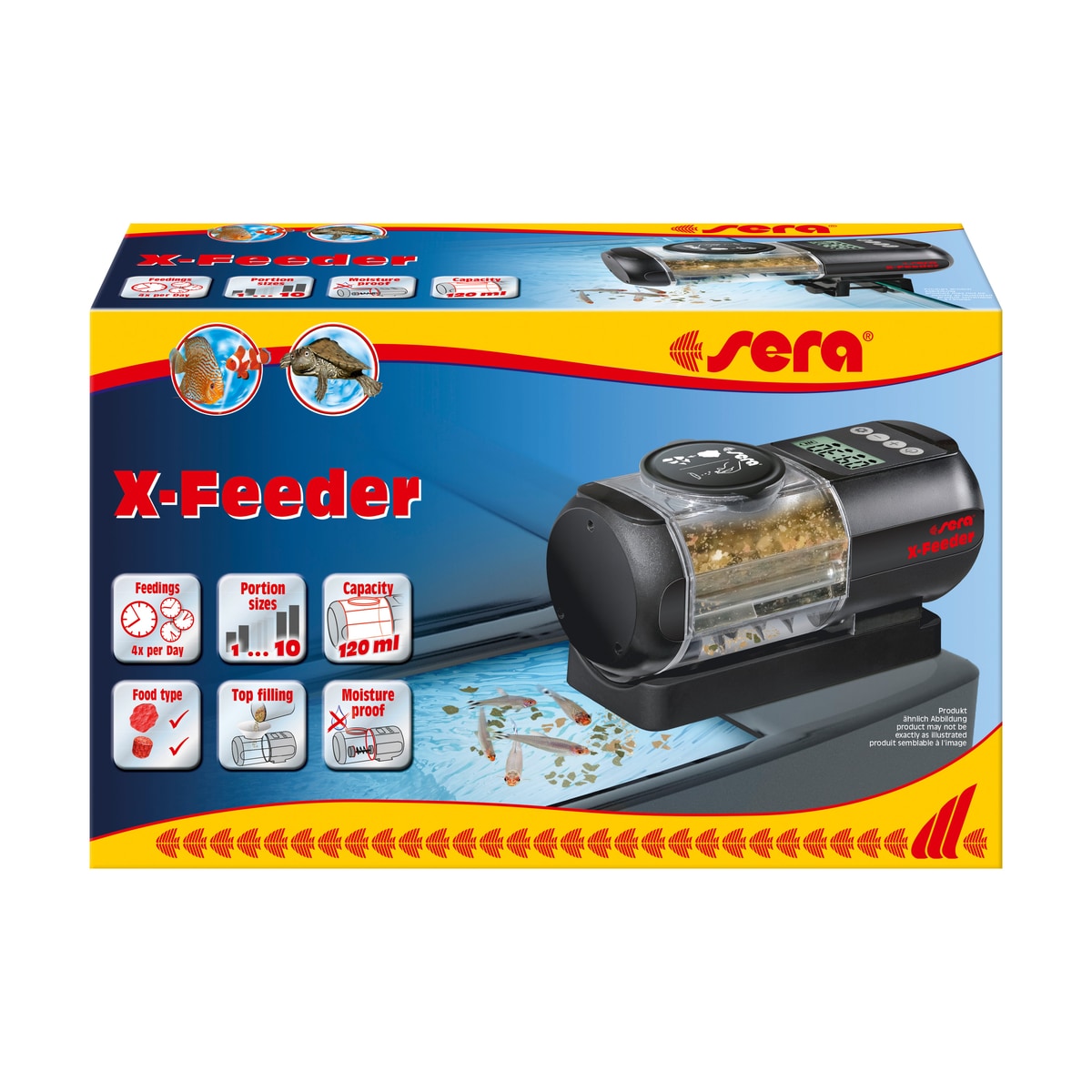 sera X-Feeder Futterautomat 120 ml – Zuverlässige & Feuchtigkeitsgeschützte Aquarium Fütterung - square product image - sera-sera-x-feeder-futterautomat-square-01.jpeg