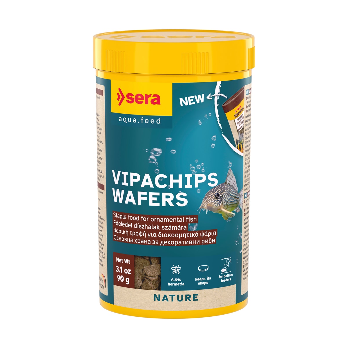 sera Vipachips Wafers Nature – Hochwertiges Alleinfutter für bodenbewohnende Zierfische – 100 ml (37g) - Hauptbild - sera-vipachips-wafers-nature-100-ml-01-hauptbild.jpg